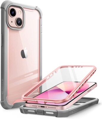 i-Blason Ares Hülle für Apple iPhone 13 Mini 2021 Integrierter Displayschutz Pfirsich