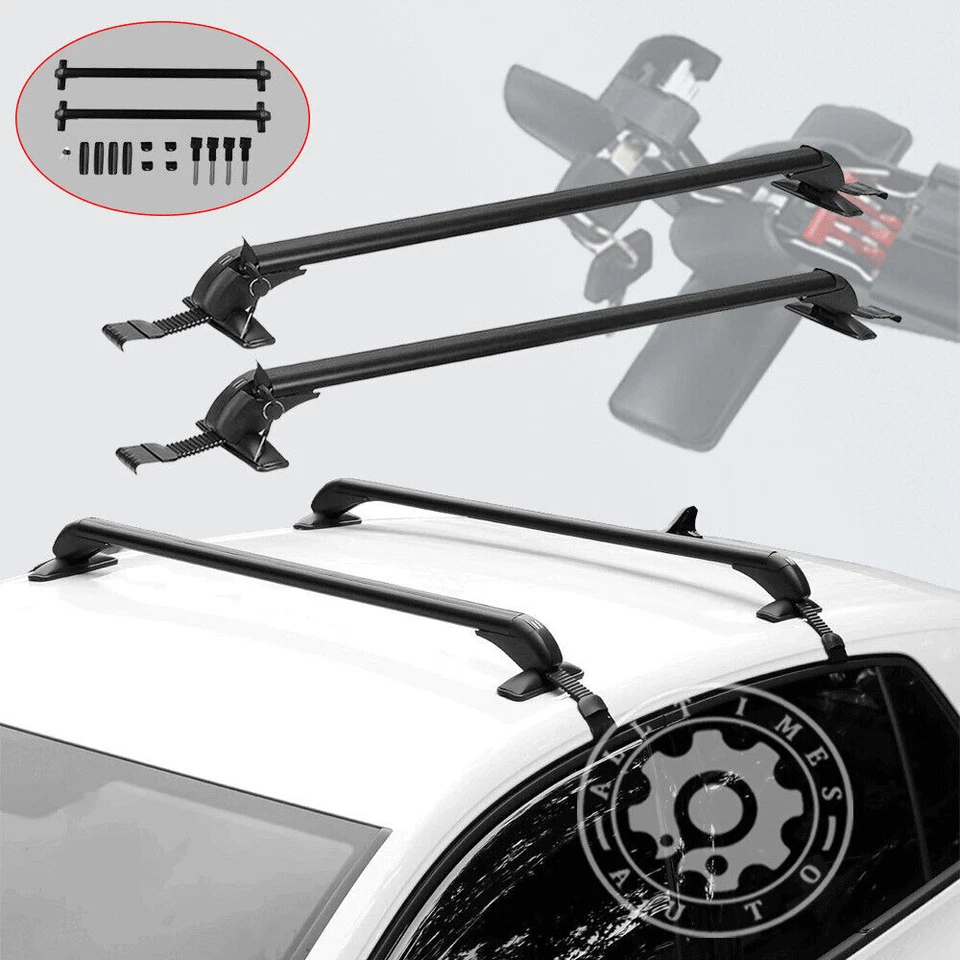 For Nissan Leaf 2011-2024 Top Roof Rack Cross Bar Luggage Carrier W/ Lock AB Foto 2 de 4