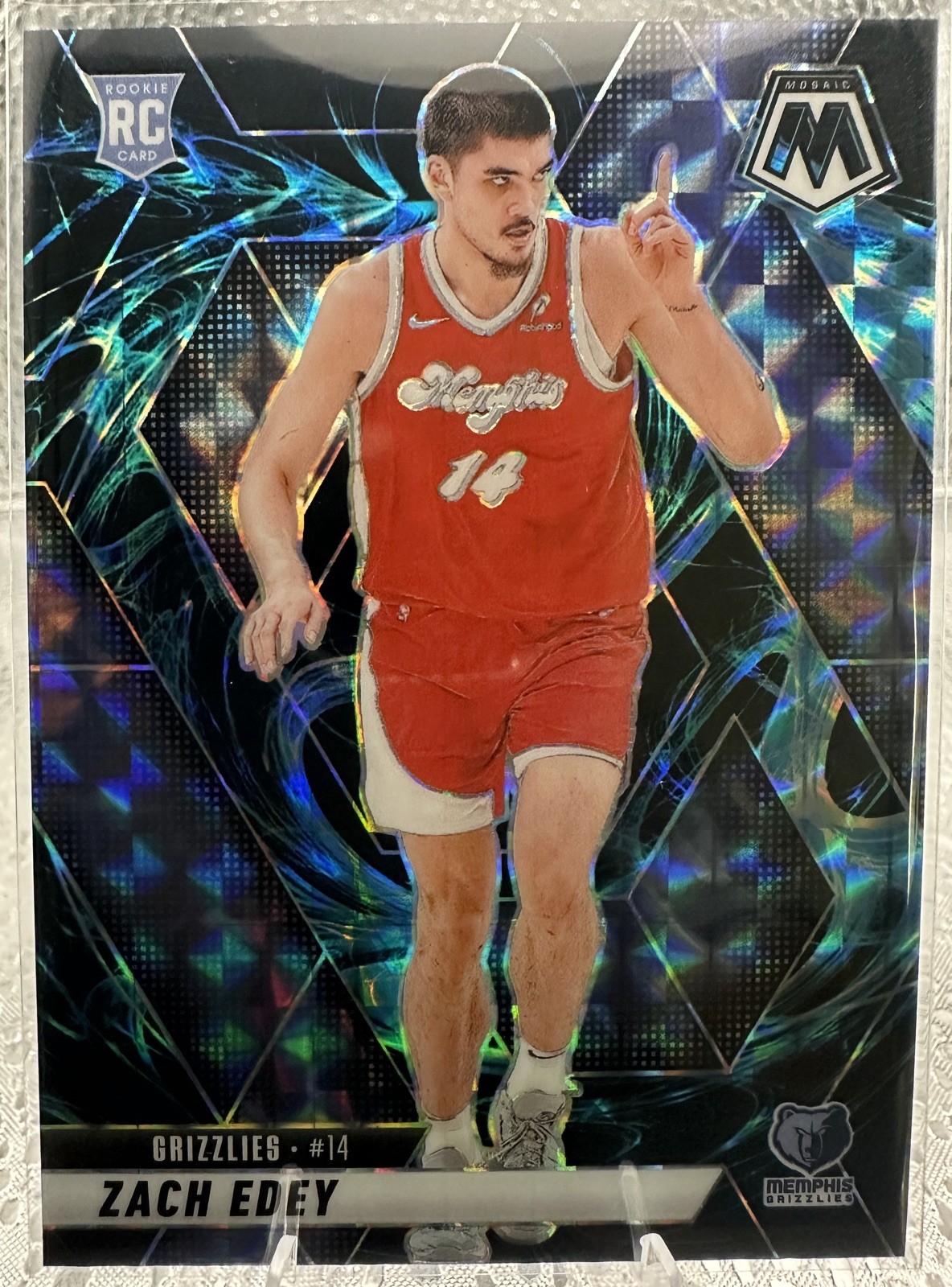 2024-2025 Panini Mosaic - Zach Edey 248 Genesis Mosaic Prizm - SSP Case Hit - RC