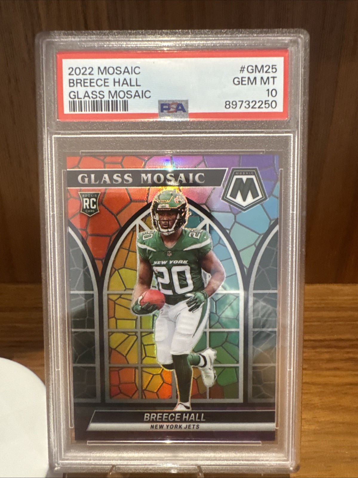 2022 Panini Mosaic Breece Hall Glass Mosaic PSA 10