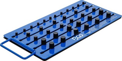 Magnet-Stecktafel mit Außenvierkant für 36 Stecknüsse Antrieb 1/4'', 3/8'', 1/2''