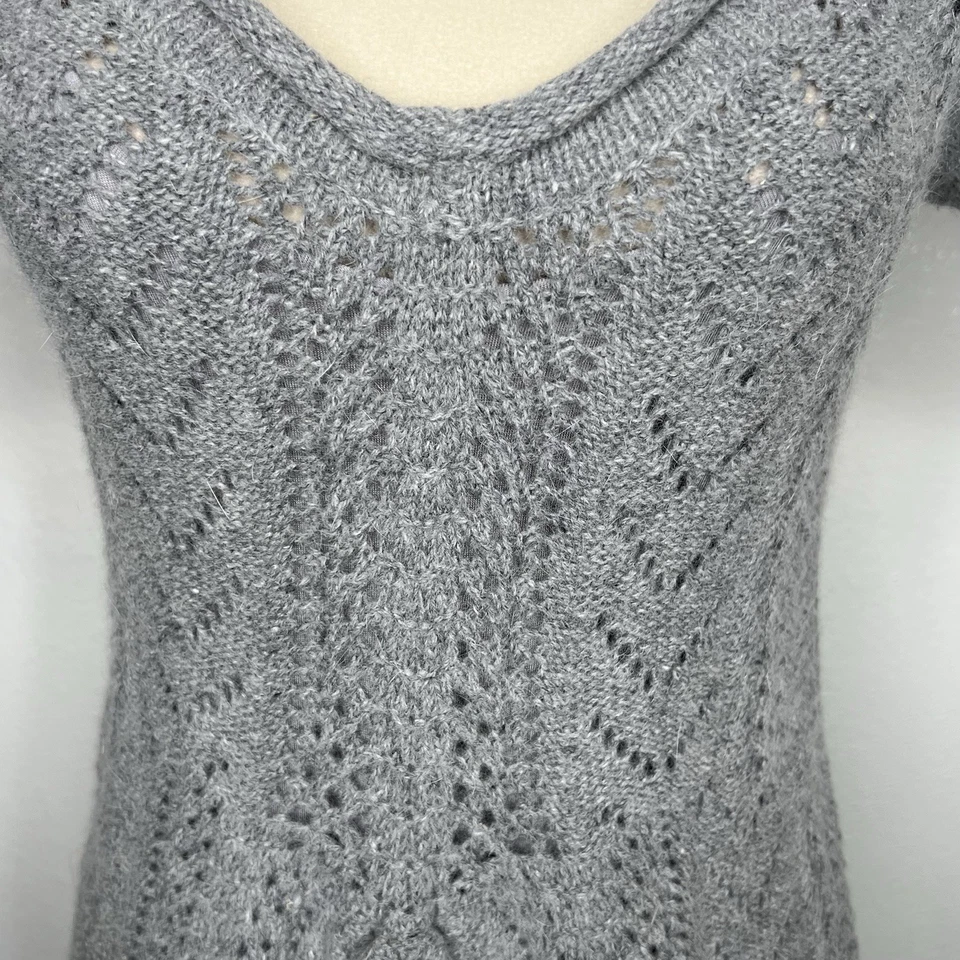 ANTHROPOLOGIE Vestido Suéter Gris Nieve Dormir Manga Corta Talla Mediana Foto 4 de 4