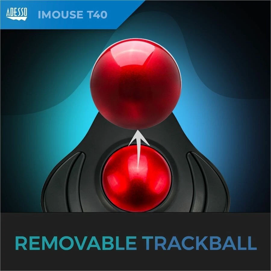 Adesso iMouse T40 - 2.4 GHz Wireless 4 Button Desktop Trackball (imouset40) - Image 4 of 4