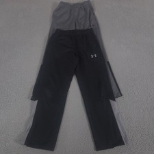 LOT OF 2 Under Armour Pants Boys Large Black Grey Brawler 2.0 Straight Leg