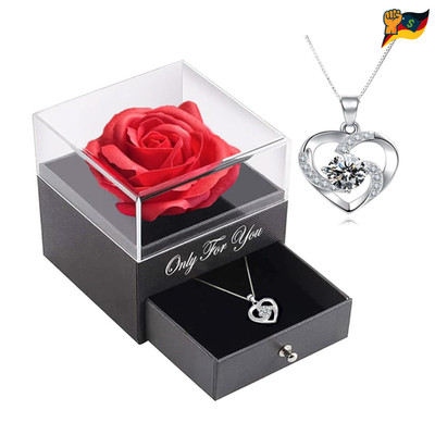 Eterne Rose Sterling Silver Necklace Geschenkbox Splitter Damen