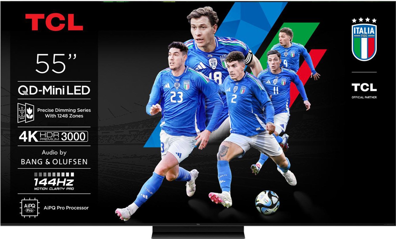 TCL Smart TV 55" 4K Ultra HD QD-Mini LED Google TV Classe F Nero 55C79K foto 1