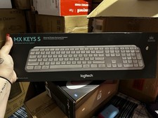 Logitech MX Keys S Wireless Illuminated Keyboard, Pale Gray, English QWERTY