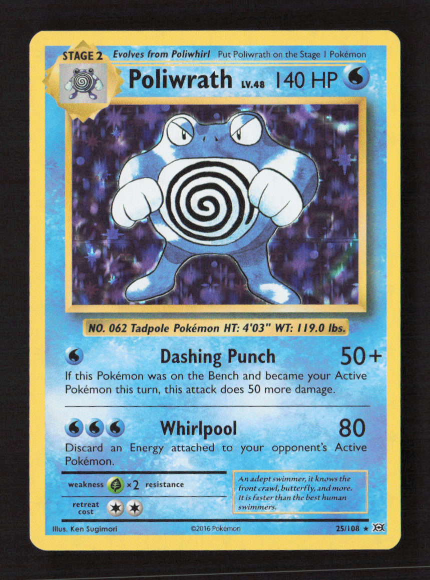 Poliwrath Holo Rare Holo XY - Evolutions 25/108 NM Pokémon TCG