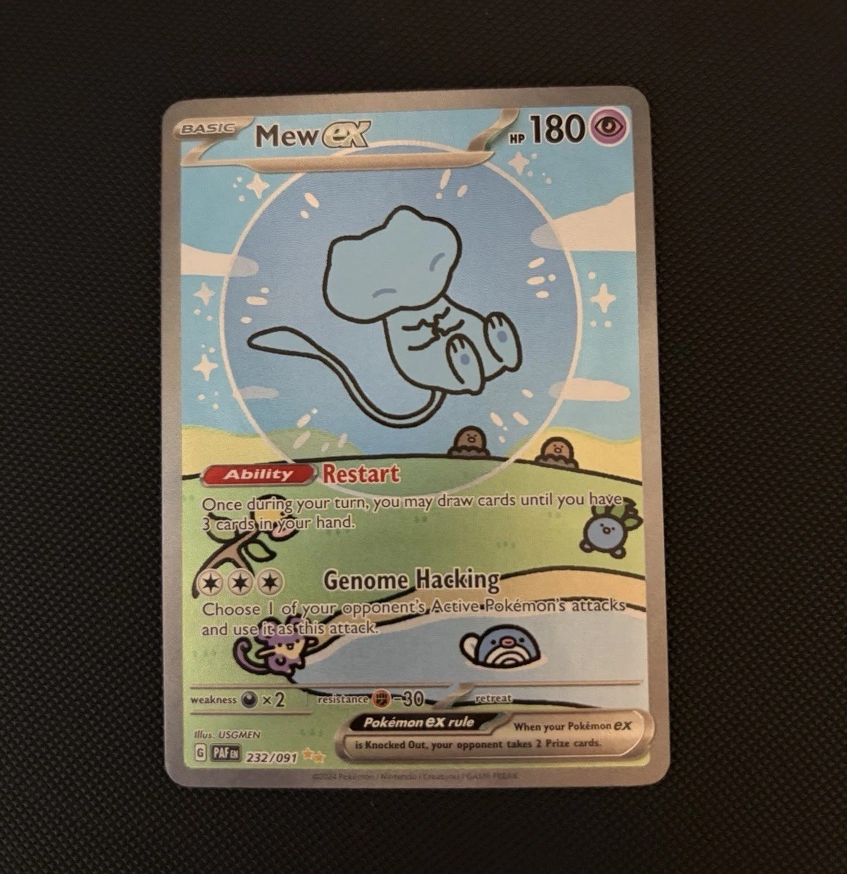 Pokemon SV Paldean Fates Mew ex 232/091 Special Illustration Rare Full Art Holo