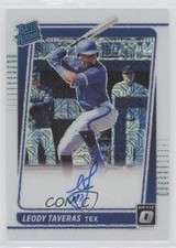 2021 Panini Donruss Optic White Mojo Prizm 49/99 Leody Taveras #RRS-LT Auto 8k4