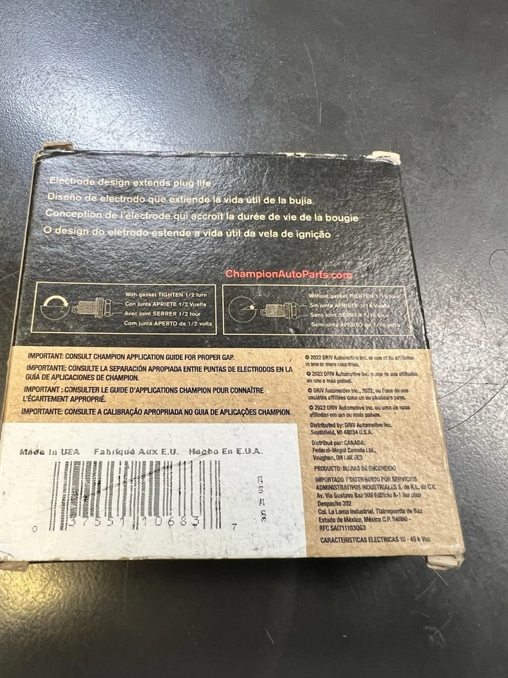 Paquete de 4 bujías de cobre Champion para Jeep Compass L4-2,4 L 2007-2017 Foto 3 de 4