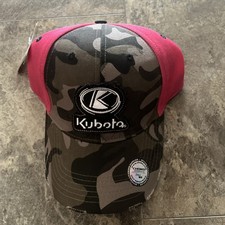 Kubota Ladies Frayed Vintage Camo Pink Adjustable Trucker Hat NWT