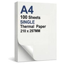 Thermopapier A4 100 Blatt unverbundene Einzelblätter für Drucker weiß