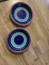 Pier 1 HANDPAINTED Exclusive!  8 In Round.  Beautiful