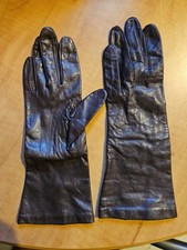 Vintage Brown Leather 10" Long 100 Silk Lined Women's Gloves Size 7