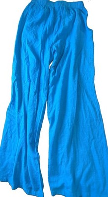 Blanco By Nature Azure Wide Leg Flare Pants XL 100% Cotton Beachy Vacation