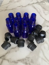 10/Cobalt Blue, 10 ml Glass Bottles, with Lids