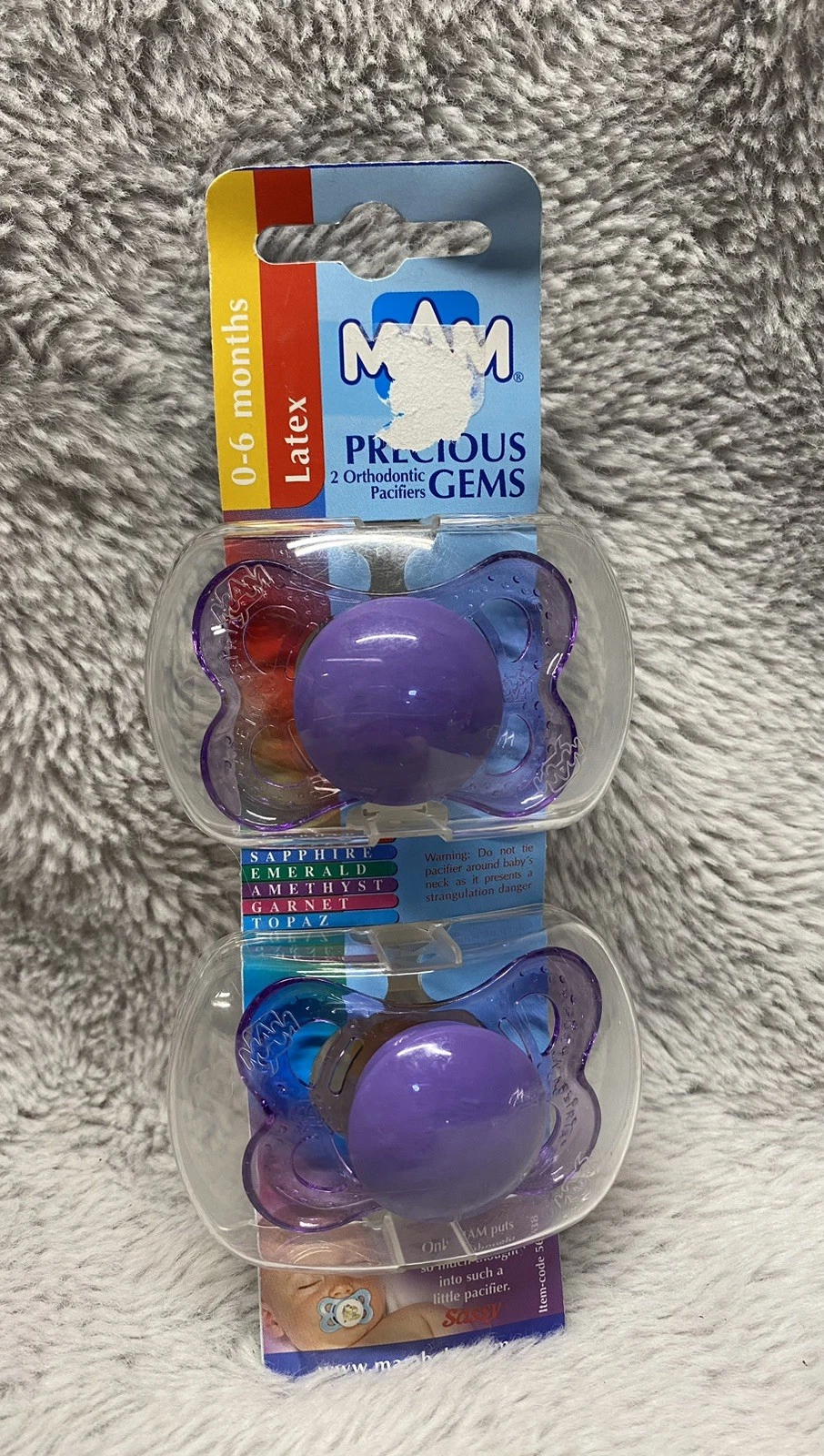 MAM Pacifiers Precious Gems Orthodontic Latex 0-6 Months Amethyst Purple Sassy
Opens in a new window