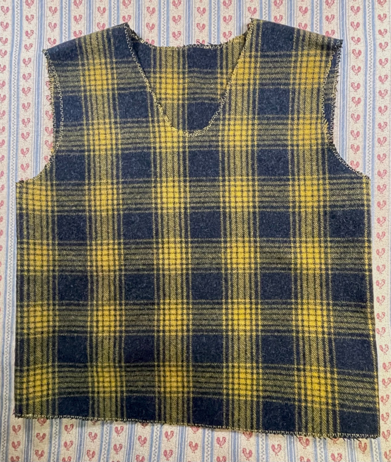 Wool Mackinaw Black and Yellow Vest Pullover Prototype Quality Material Sample S