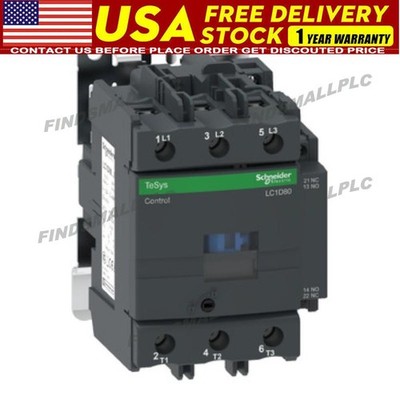 1PC Schneider LC1D80F7C AC 110V Contactor New In Box Fast Shipping US Free TAX