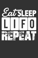 Notizbuch A5 Kariert, 120 Seiten, Eat Sleep Lifo Repeat, Blanko, Liniert