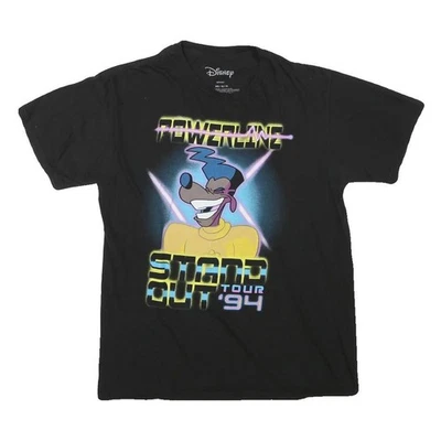 DISNEY T-Shirt Femme Noir Powerline Graphique Col Ras du Cou Manches Courtes M - Photo 1/4