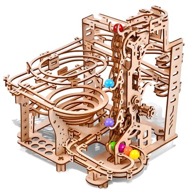 3D Wooden Puzzles Marble Run Chain Kit, Wood Creative Mechanical Puzzles Asse...