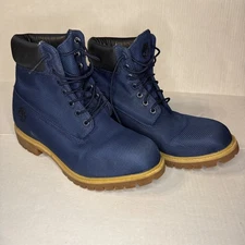 Men's Timberland Waterproof Boot Navy Blue 9.5 US Gum Sole Black Top