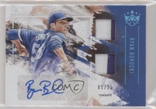 2019 Diamond Kings DK Material Signatures Holo Blue 5/25 Ryan Borucki Auto 0d4