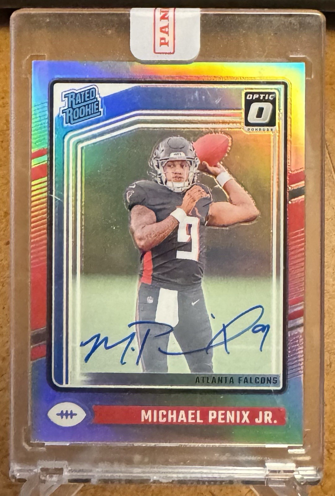 MICHAEL PENIX JR AUTO /150 2024 DONRUSS OPTIC RATED ROOKIE HOLO PRIZM FALCONS