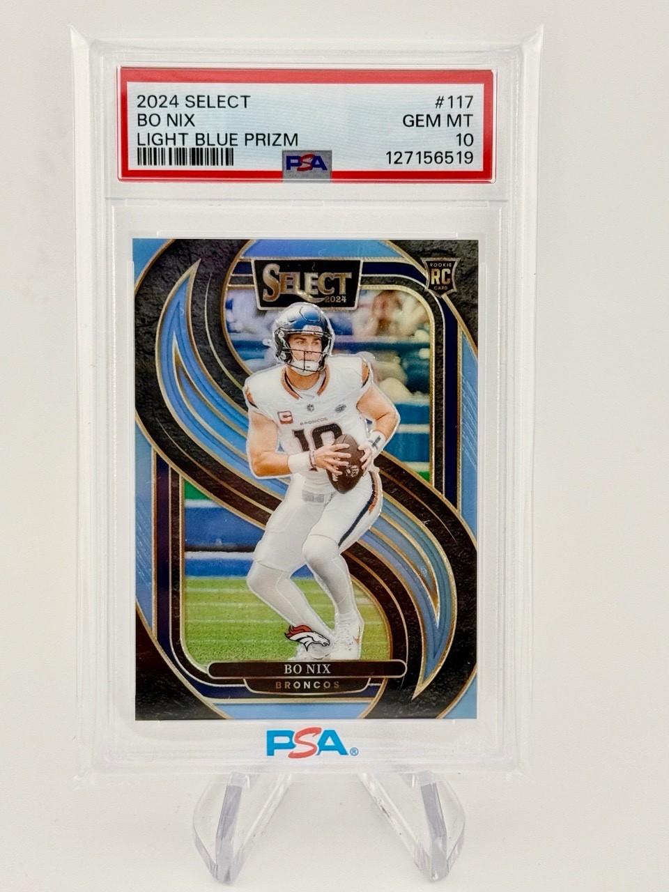 2024 PANINI SELECT LIGHT BLUE PRIZM #117 BO NIX ROOKIE RC /99 PSA 10