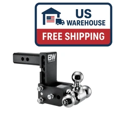 B&W Trailer Hitches Tow & Stow Adjustable Trailer Hitch Ball Mount - Fits 2" Rec