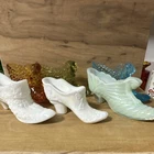 Fenton Art Glass Shoe Figurine Lot Decorative Multicolor Glass Smith Etc.