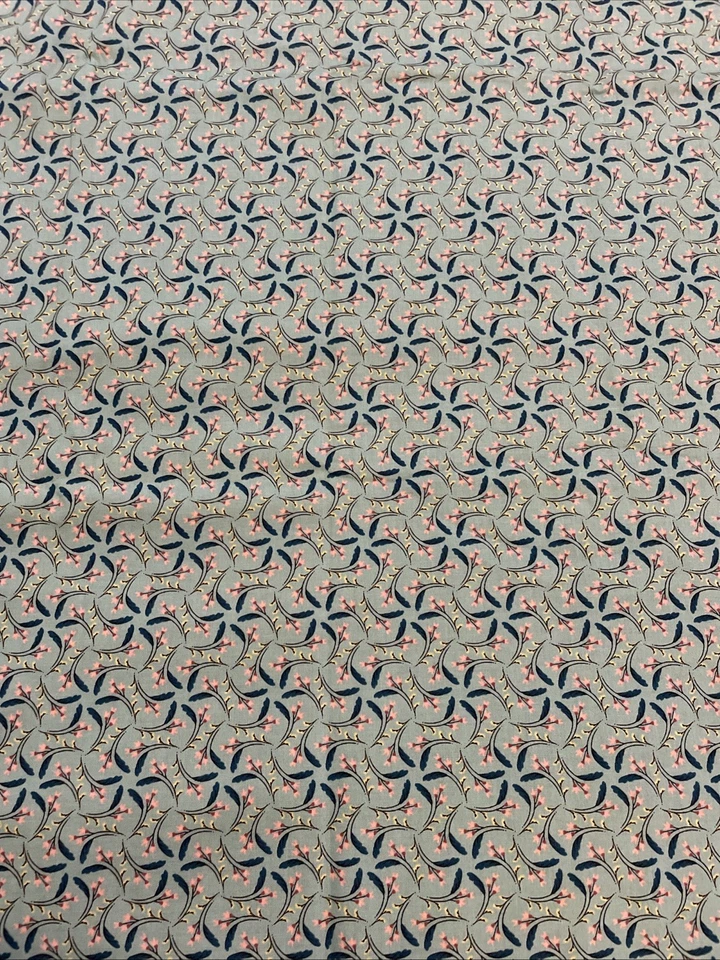 2 Yd Blue Pink Calico on Green Quilt Cotton, Moda, BASIC GREY NOVA Have Hope - Image 2 of 4