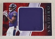 LAMAR JACKSON 2018 PANINI ORIGINS ROOKIE JUMBO JERSEYS RJJ-17 RED 20/99 RAVENS
