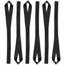 6Pcs Soft Loop Tie Down Straps 16"x1" 220lb Load Capacity Black