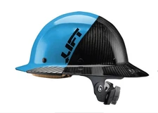 Lift Safety Carbon Fiber Dax Full Brim Hard Hat, Blue/black