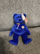 Ty Beanie Baby Clubby 01 Blue Bear Retired Plush Mint Condition
