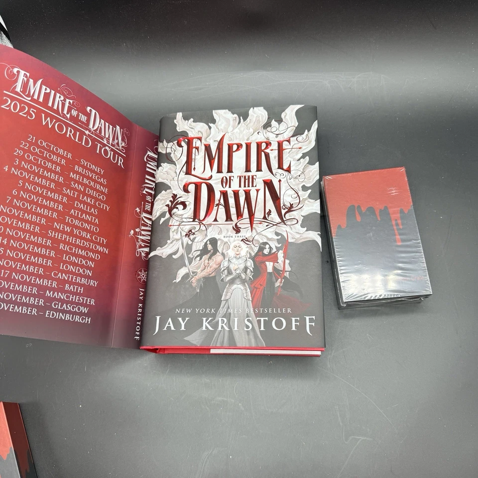 Signed Empire Of The Dawn Jay Kristoff HC Tour Edition Dust Cover W/ Tarot Cards - Image 2 of 4