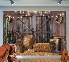 7x5ft Western Cowboy Backdrop Party Decorations Wild West Vintage Barn Door