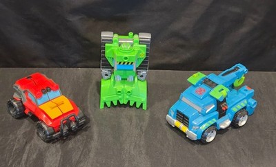 Lot of 3 Transformers Playskool Heroes Rescue Bots Academy Boulder Tow Truck Hot
