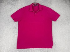 Polo Ralph Lauren Polo Shirt Men Large Pink Cotton Short Sleeve Classic Fit READ