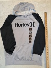 Hurley Boys Pullover Hoodie Gray Black Size 14/16 H2O DRI Long Sleeve