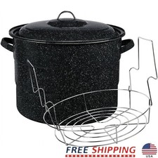 Granite Ware Water Bath Canner W/ Jar Rack Preserving Canning Supplies New