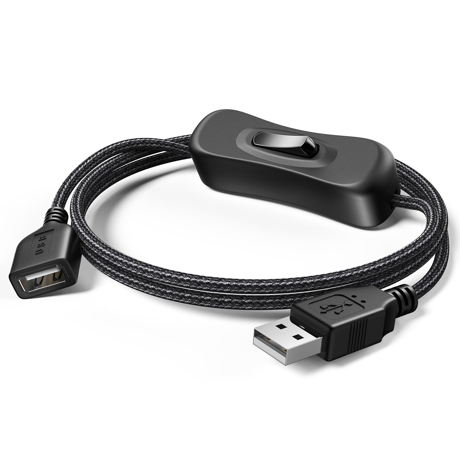 USB Switch Extension Cable, (Upgraded Data + Power) USB Extension Cord with On/O-image