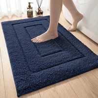 Badematte Rutschfest Mikrofaser Marineblau 40 X 60 Cm Badezimmer Teppich