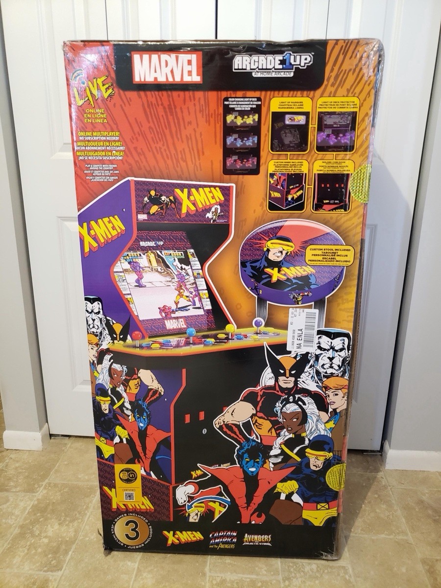 MARVEL Arcade1up X-MEN (4-player) w/stool & riser! GOLD SEALED