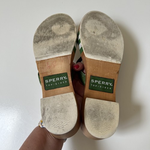 Sperry Womans wood Thong Clog Green Wood Size 9 - Picture 6 of 7