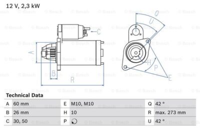 0 986 020 360 BOSCH Starter für MERCEDES-BENZ