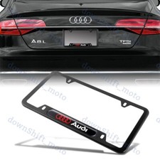 1PCS For AUDI Black Metal Stainless Steel Lic...
